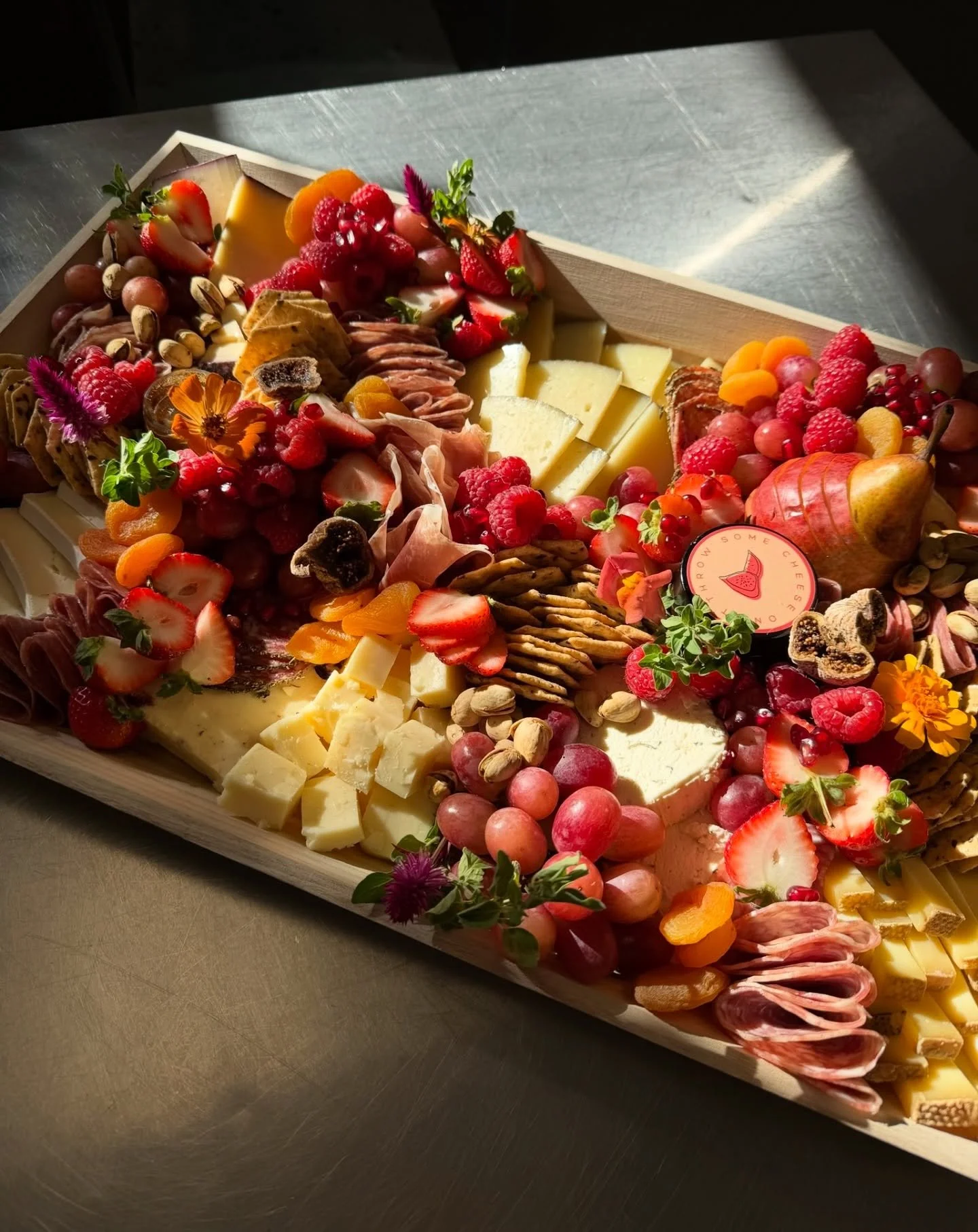 Daily dose of charcuterie content🧀🍊🫛 This large-sized cheeseboard was perfection.

#santarosabeach #cheeseandwine #hey30a #seasideflorida #charcuterieboard