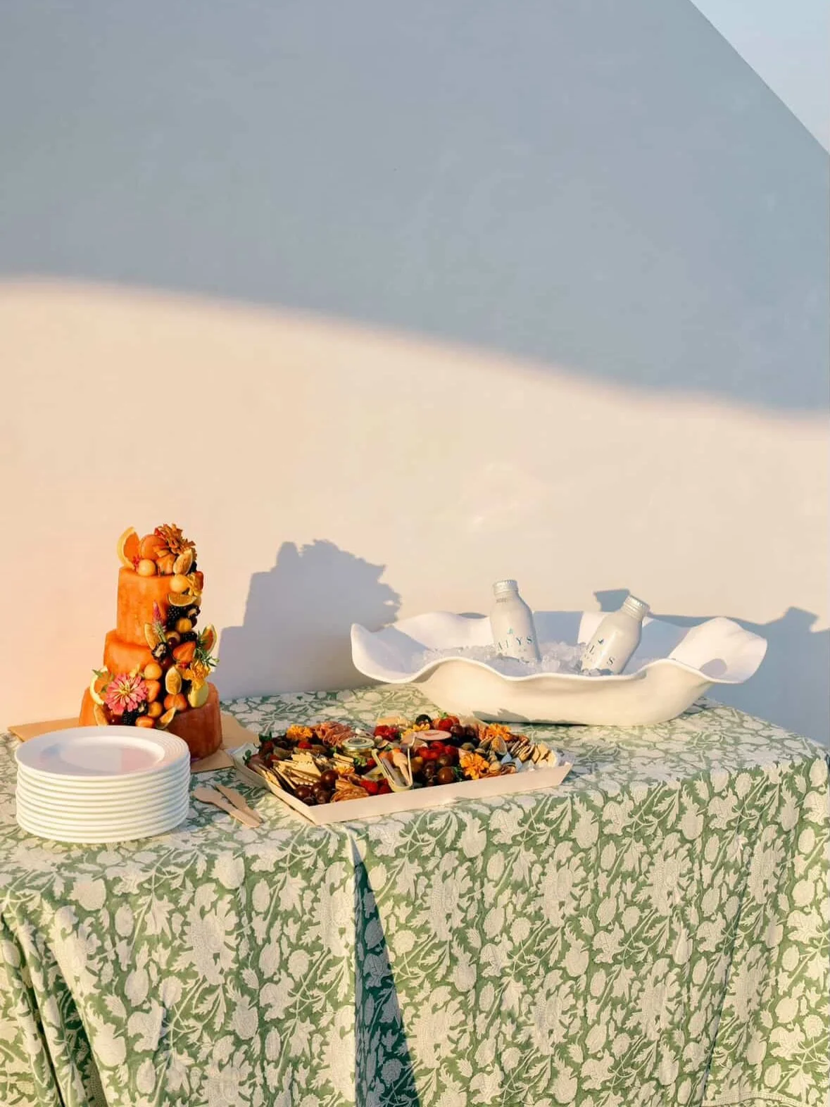 Golden hour charcuterie with @ogleluxurygroup @alysbeach ✨🧀