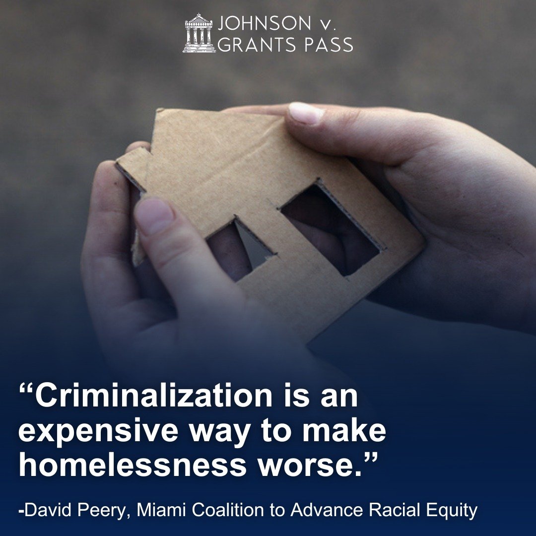 Johnson v. Grants Pass: A landmark case challenging the legality of penalizing people for being homeless. No one should be punished for not having a place to sleep. Let's advocate for housing, not handcuffs. 

Take action and learn more here: www.joh