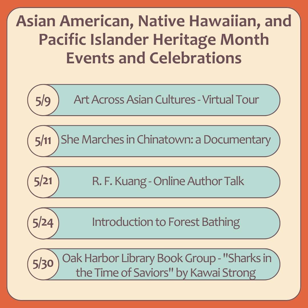 May is Asian American, Native Hawaiian, and Pacific Islander Heritage Month! Check out these online and in-person events to educate and celebrate! Use the link in our bio for more details!