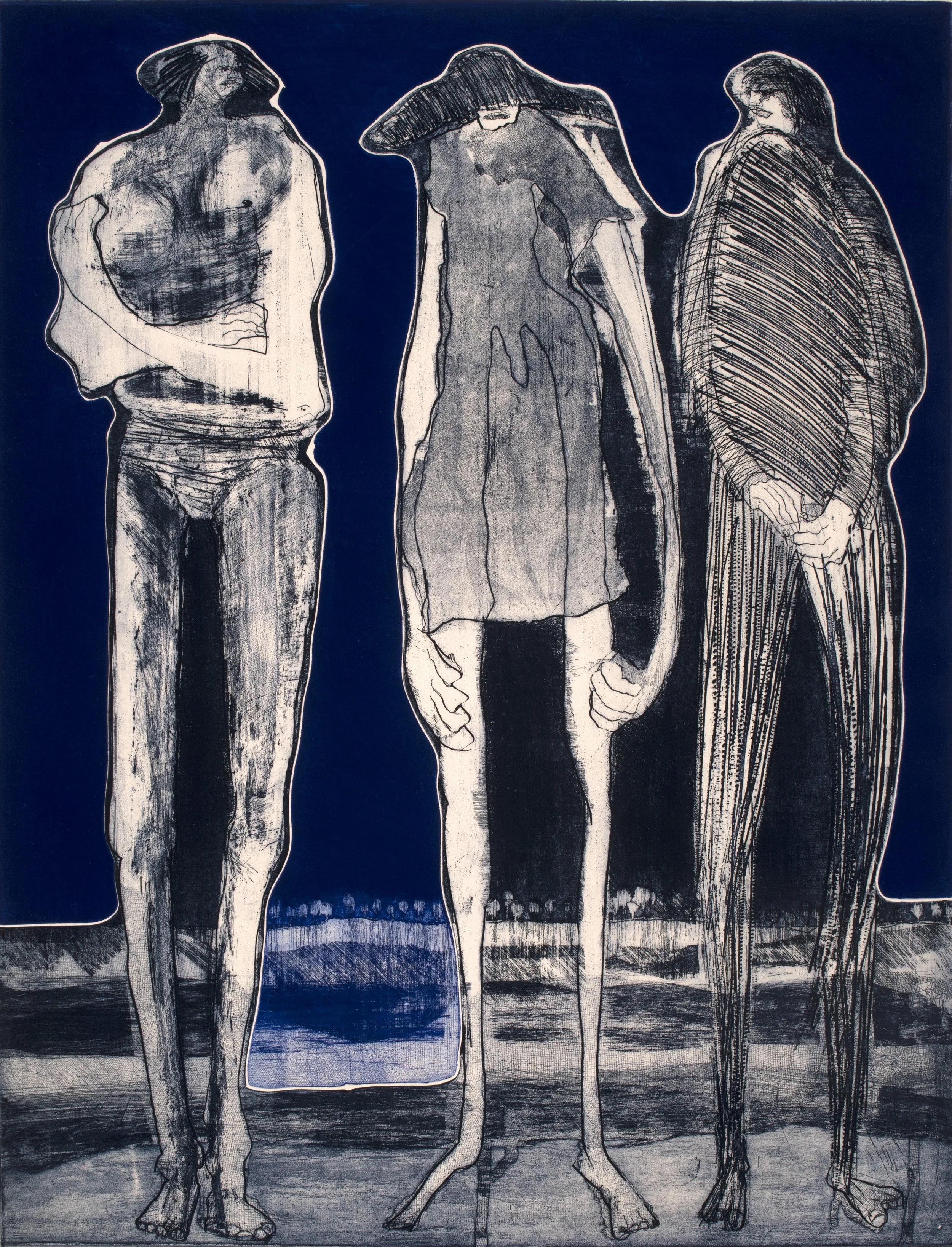 Three Wise Men | 1970 | intaglio on arches | 28” x 21