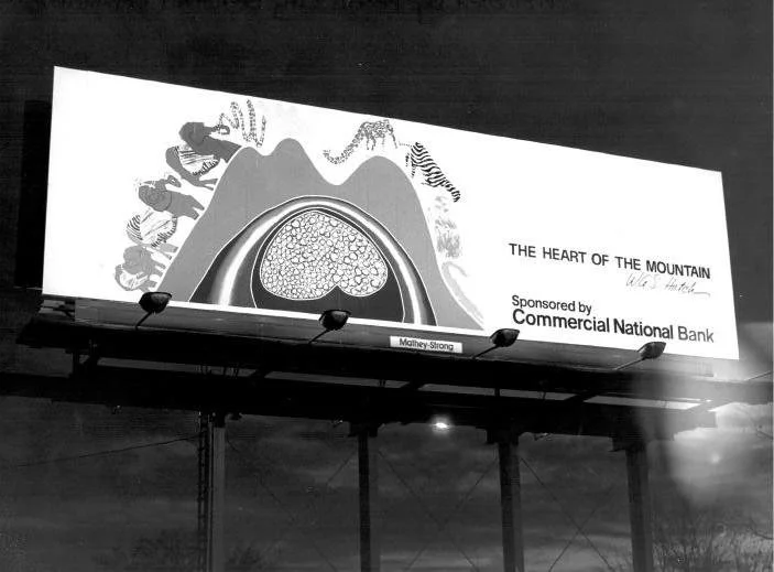 Heart of the Mountain print in Illinois promoted by Peoria City Beautiful | 1976 | Billboard | 18' X 40'