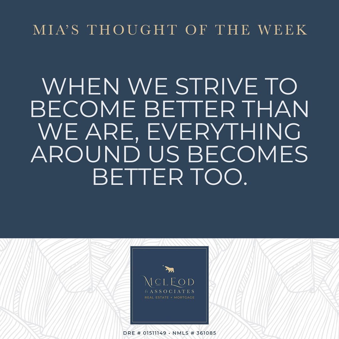 &ldquo;When we strive to become better than we are, everything around us becomes better too.&rdquo; ~ #MiasThoughtOfTheWeek 💡
From financing to finding a home, our team has your back every step in the process:
📌 909.612.9488 &bull; info@themcleodte