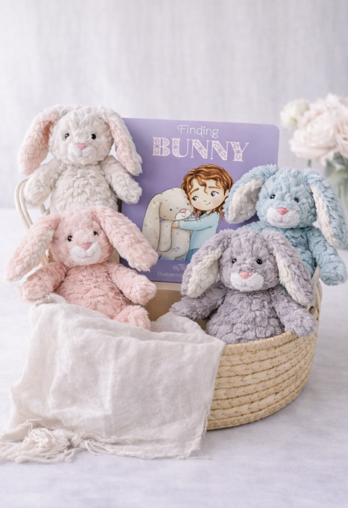 Finding Bunny Book + Mary Meyer 11" Putty Bunny Gift Set