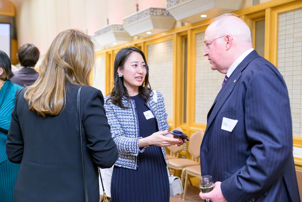  From Left: Laura Younger, Yuuka Niimi, and Philip O’Neill exchange pleasantries. 