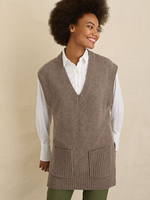 VNTG Eddie Bauer Sweater Vest MED Beige Waffle Knit 100% Cotton Sustainability