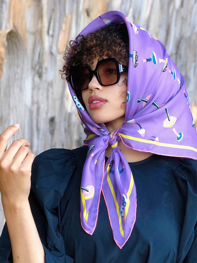Ladies vintages scarfs blues and purples
