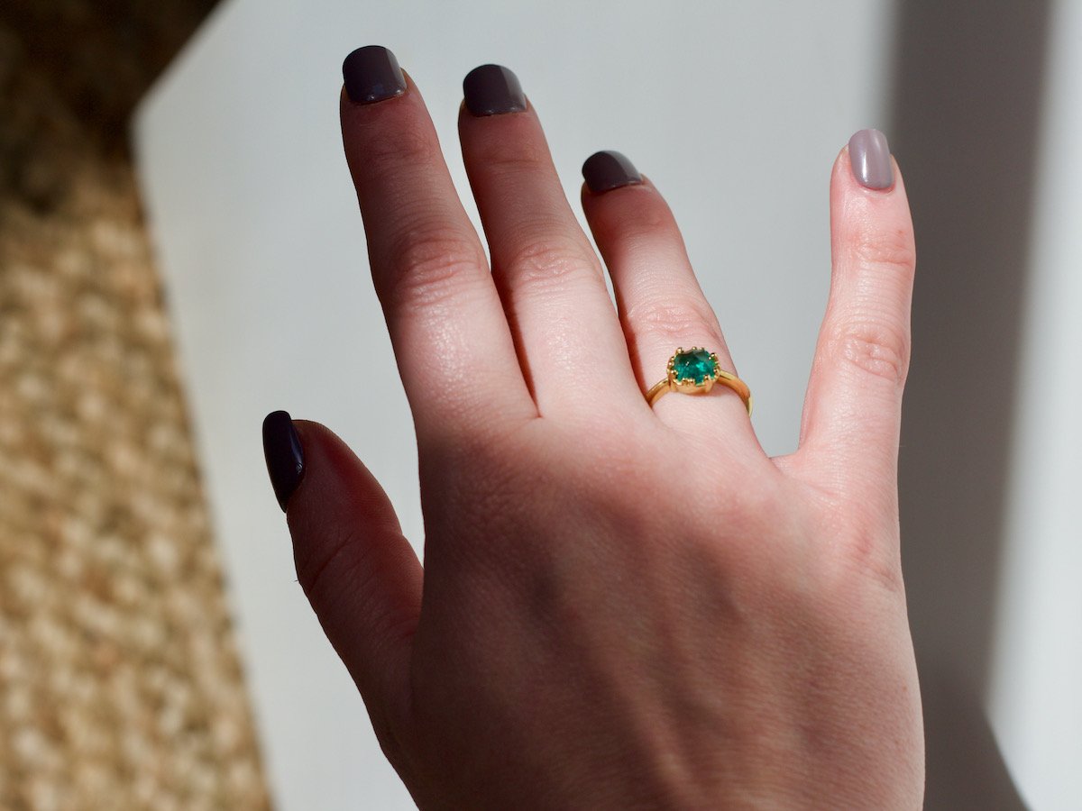 Bario Neal Sol Emerald Solitaire Emerald Ring