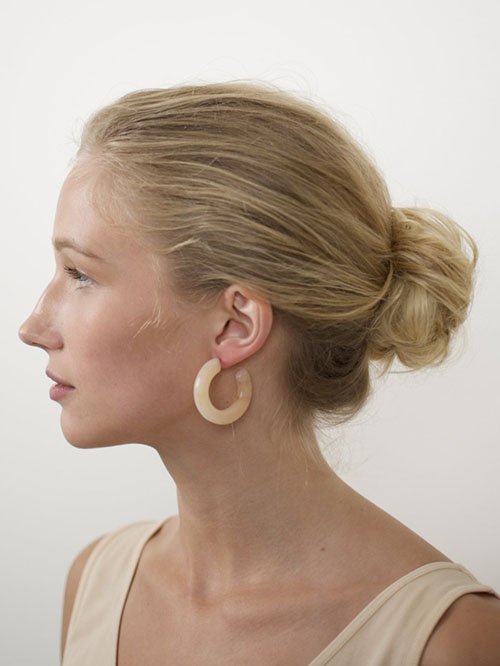 Emma Sustainable White Hoops | Recycled Gold Filled Earrings -femstylo main image 1