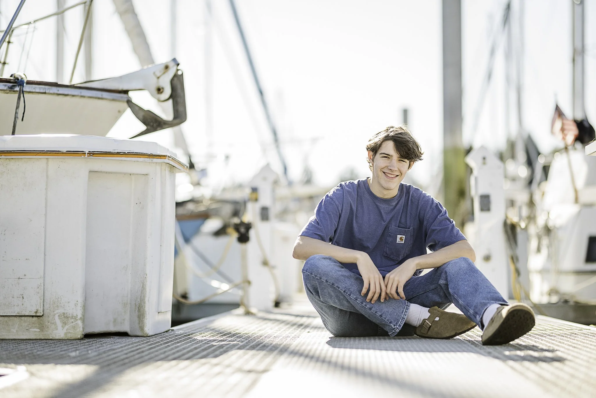 Stuart's Fall Senior Photos at Port of Brownsville Marina