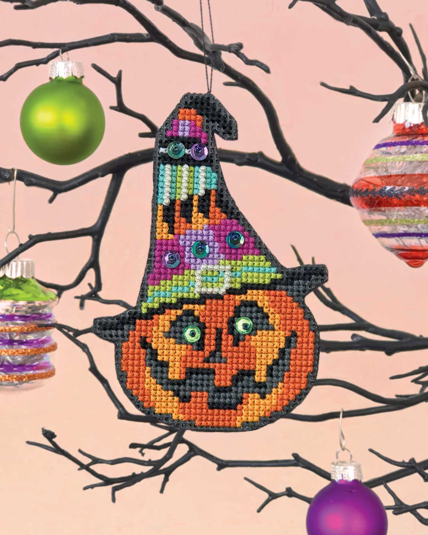 Pumpkin Stick and Stitch Ornament Kit - Mammie's Memories