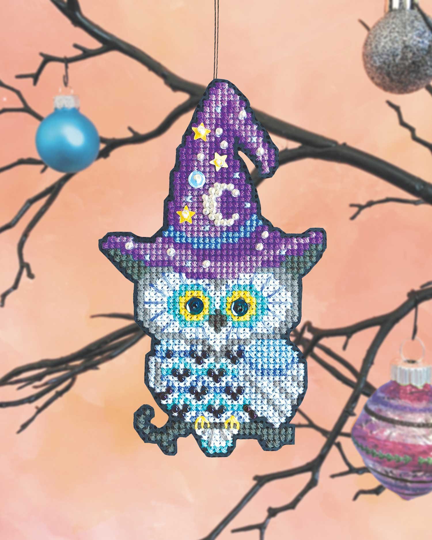 Vamp-purr Halloween Cross Stitch Ornament Kit