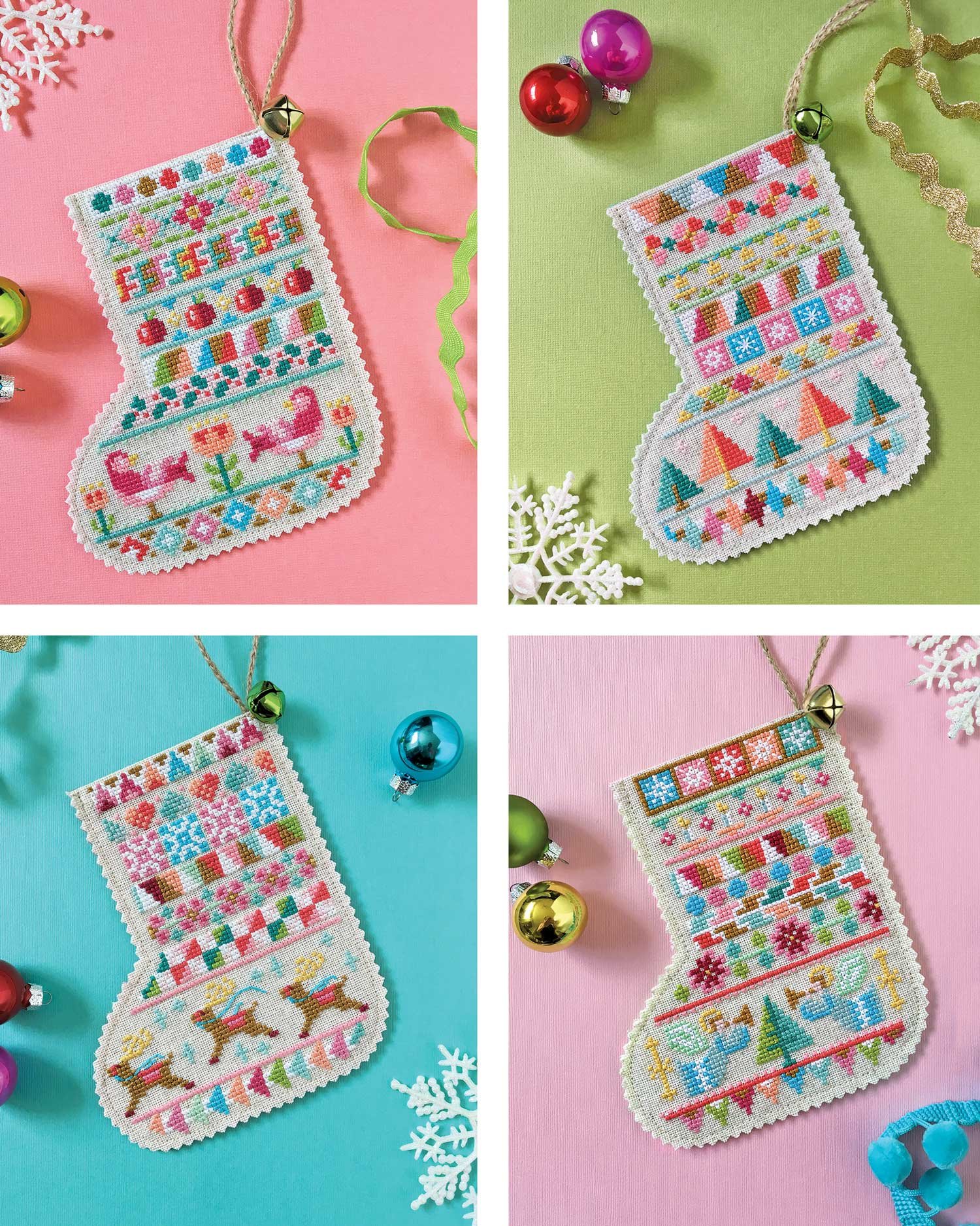 Mini Stockings - printed cross stitch Christmas pattern — Satsuma