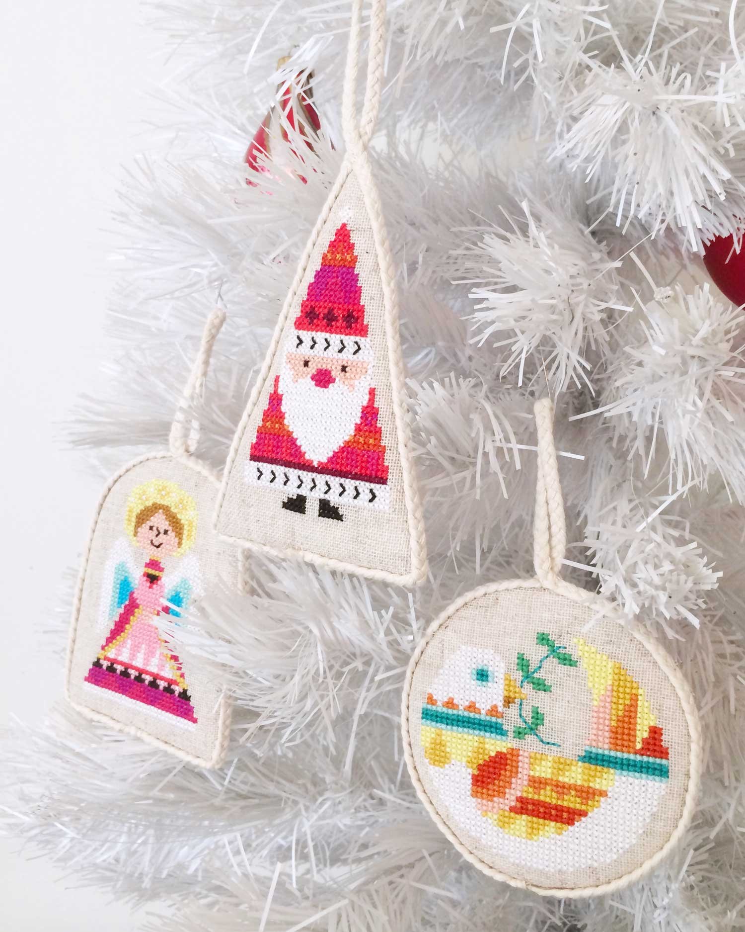 Sky High Santa - printed Christmas stocking cross stitch pattern