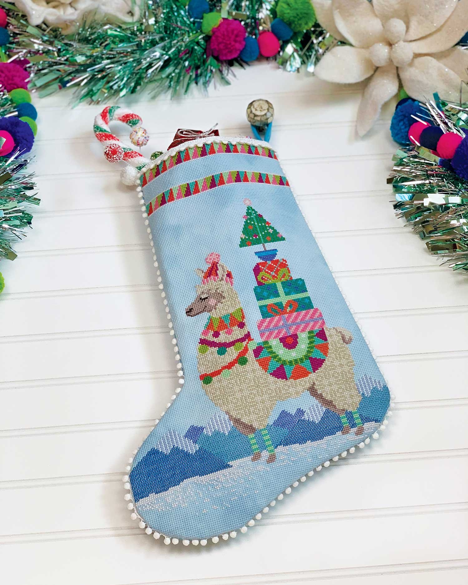 Beginner Needlepoint Kit - Christmas Stocking - Stitched Modern