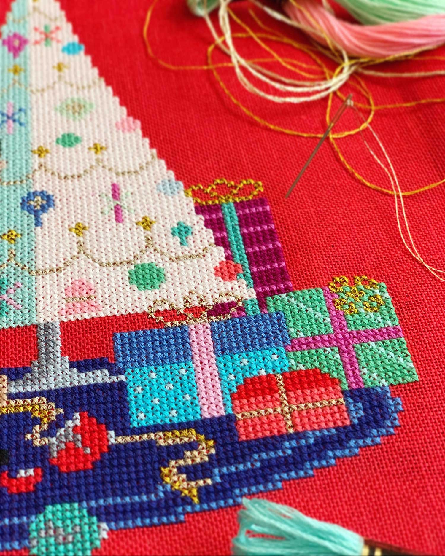 Fa-La-La-Llama Christmas Stocking Cross Stitch Pattern - Stitched Modern