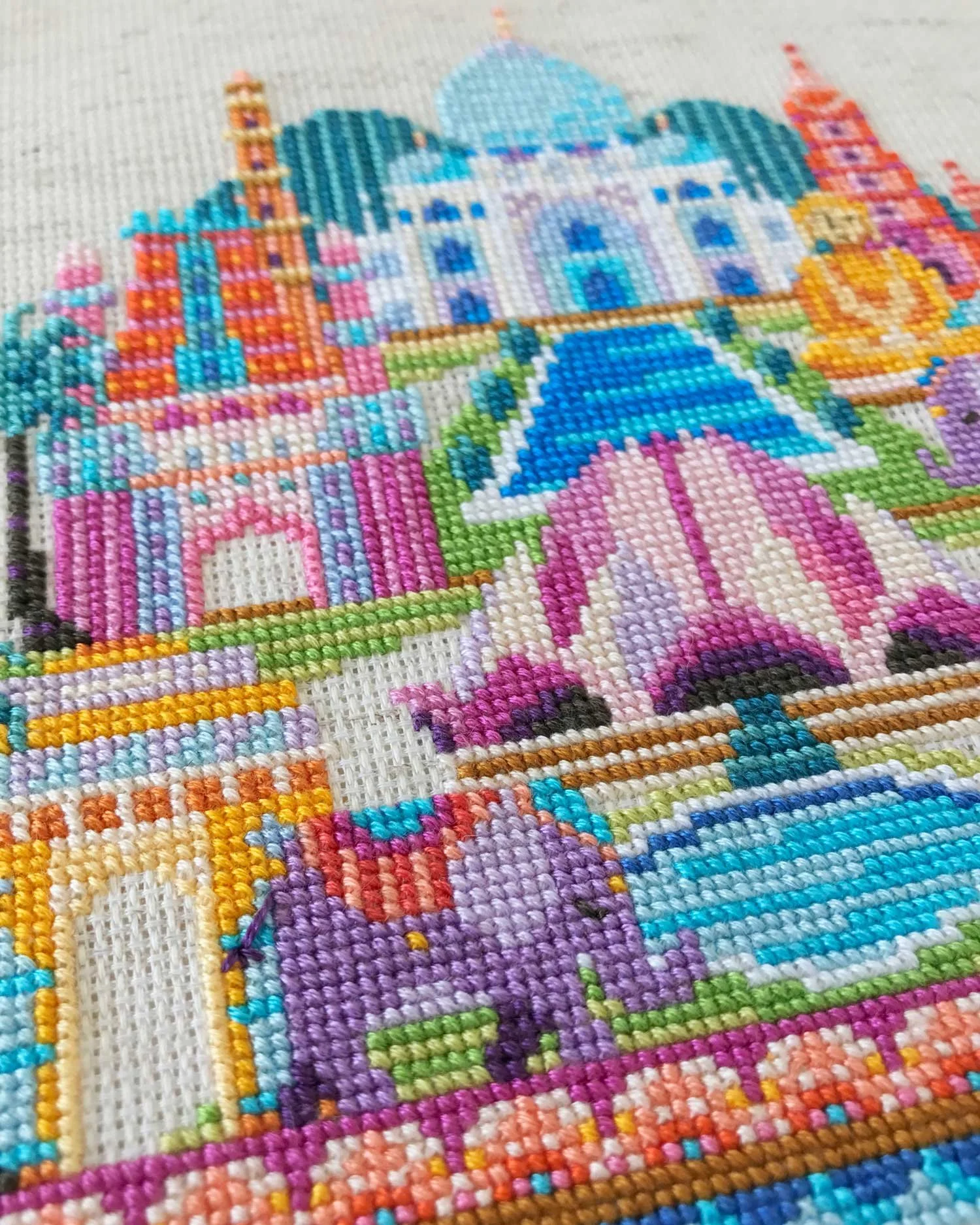 Pretty Little India - printed cross stitch city pattern