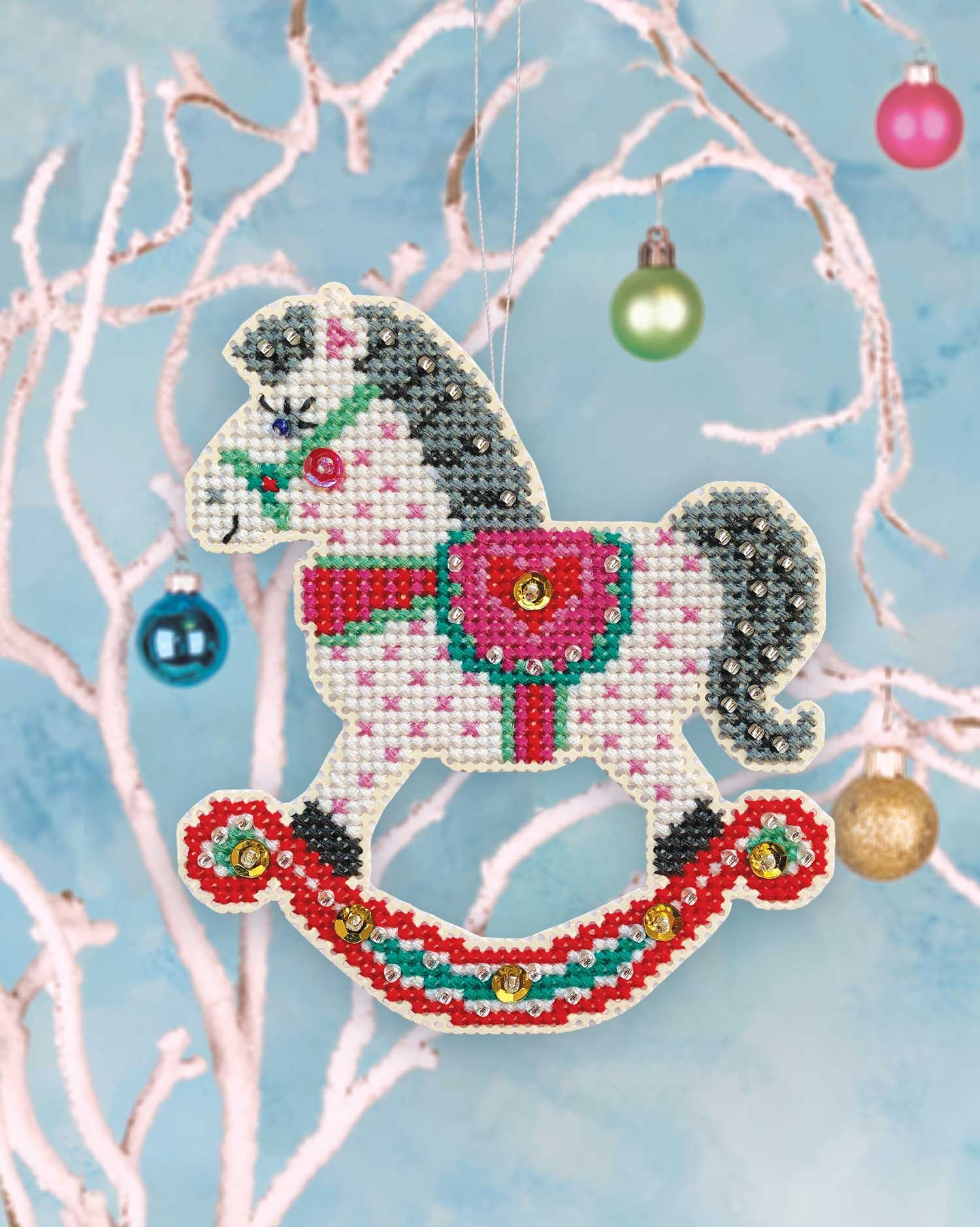 French Hen - Satsuma Street cross stitch Christmas ornament — Satsuma Street