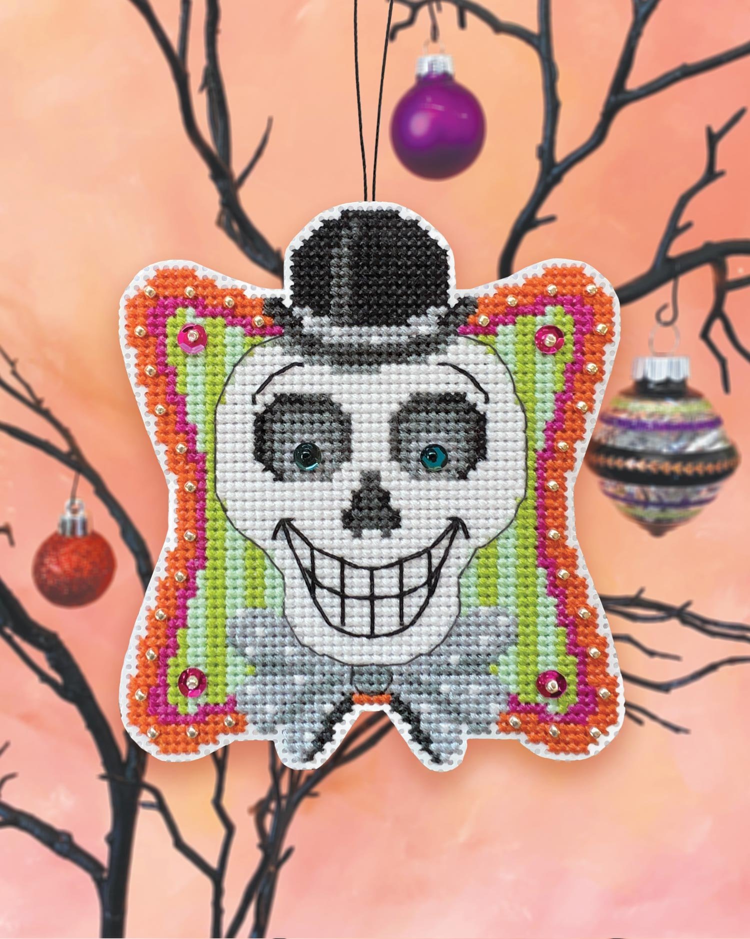Cross Stitch Halloween Ornament Kit - Eye Scream