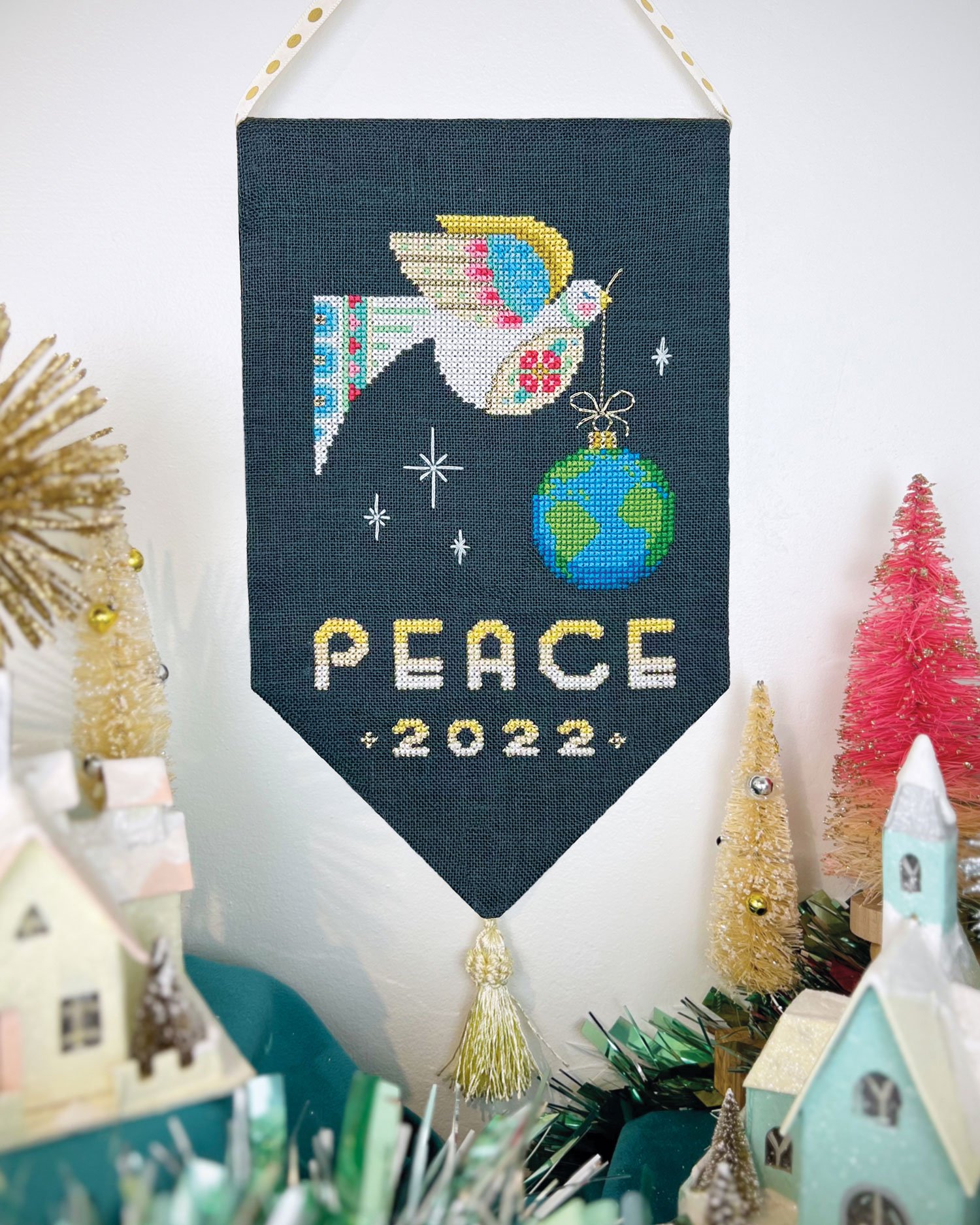 Cool Kid - penguin cross stitch Christmas ornament kit - Satsuma Street —  Satsuma Street