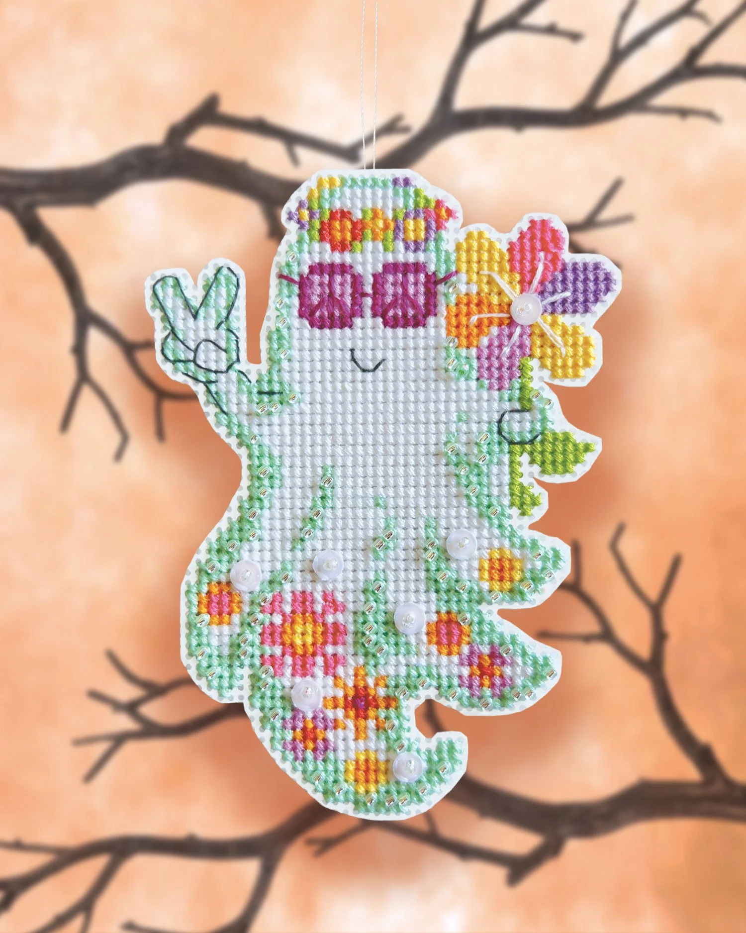 Free Spirit - Halloween beaded cross stitch ornament kit - by