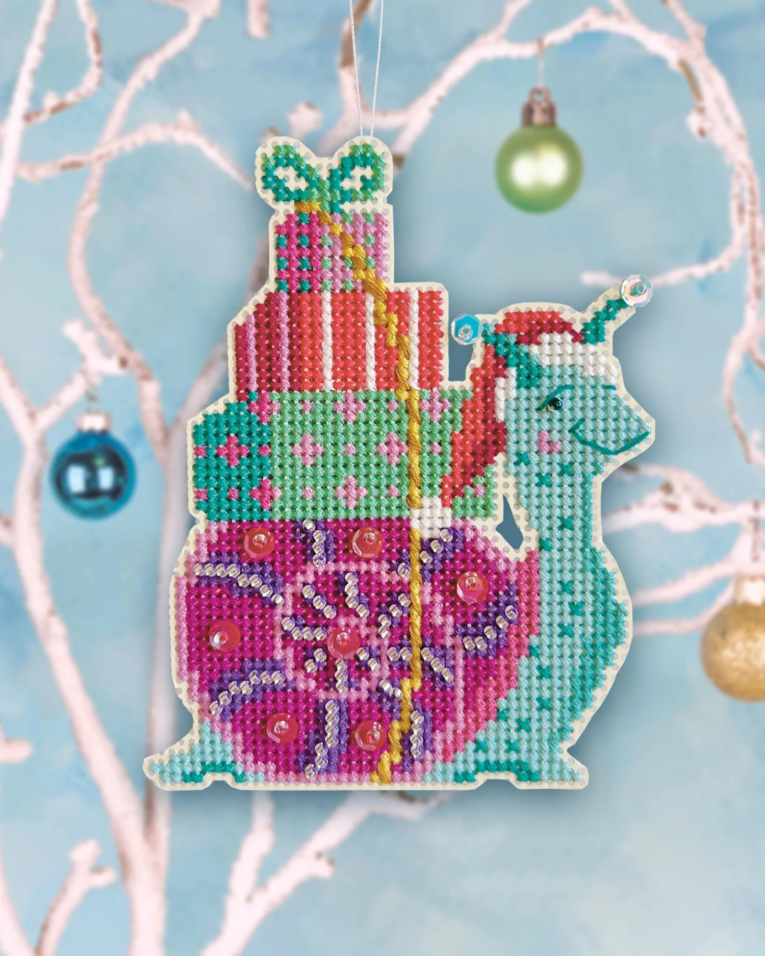 Cool Kid - penguin cross stitch Christmas ornament kit - Satsuma