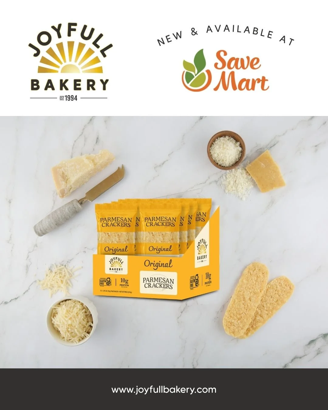 🌟 BIG NEWS for our California &amp; Nevada snack lovers! 🌟
Joyfull Bakery&rsquo;s Parmesan Crackers &amp; Crisps are now NEW at Save Mart! 🧀🥖

✔️ Original Parmesan Single-Serve Crackers
✔️ Five Seed Parmesan Single-Serve Crackers
✔️ 2.2 oz Parmes