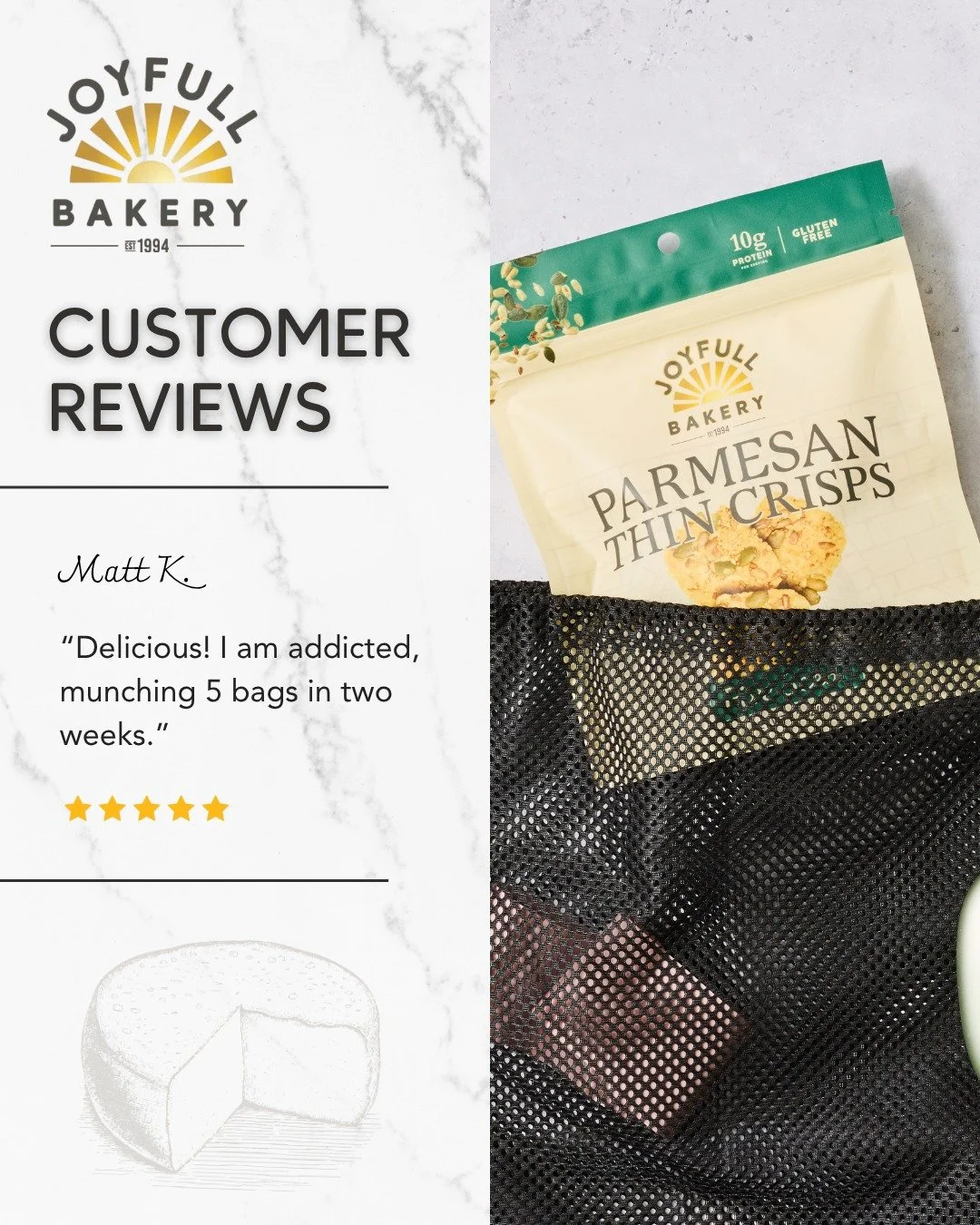 When "just one bag" turns into a lifestyle. 😅 
Protein rich, gluten free, and apparently dangerously addictive &mdash; don't say we didn't warn you. 

#joyfullbakery #parmesanthincrisps #parmesancrisps #glutenfree #proteinsnack #irresistib