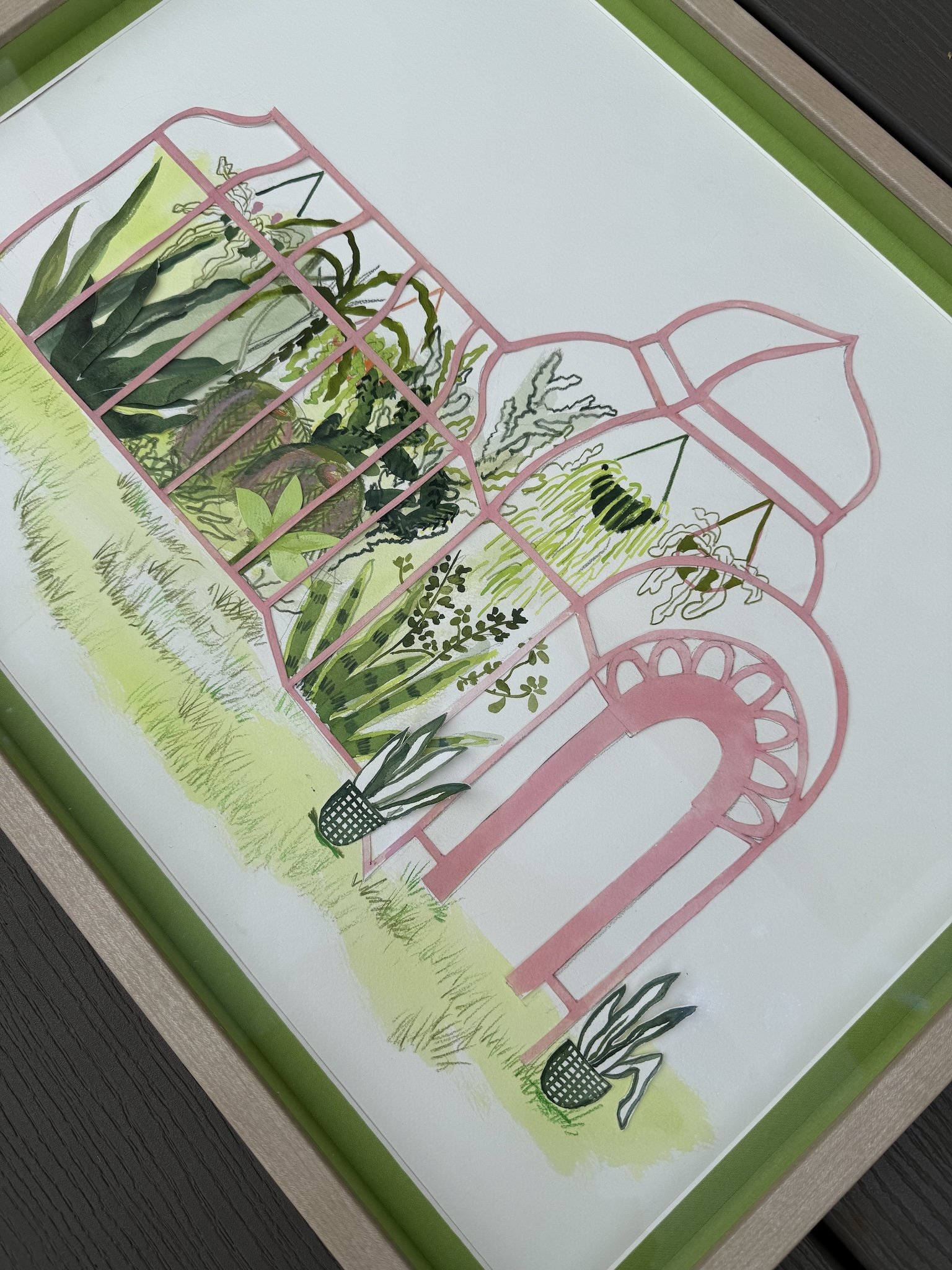 'The Greenhouse Oasis' Original Collage Artwork, inspired by Allan Gardens Conservatory