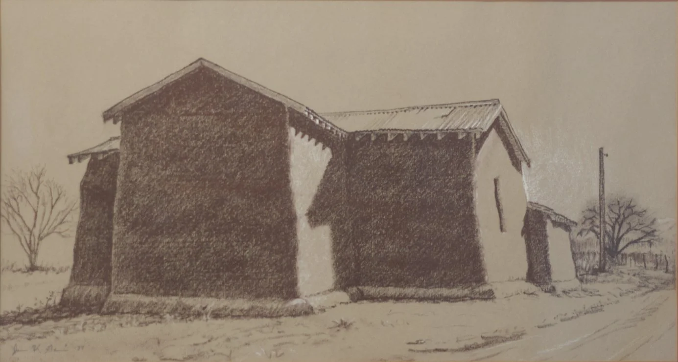  Study for Sunrise over Hernández  
Conte crayon on paper, 1978 
Private Collection