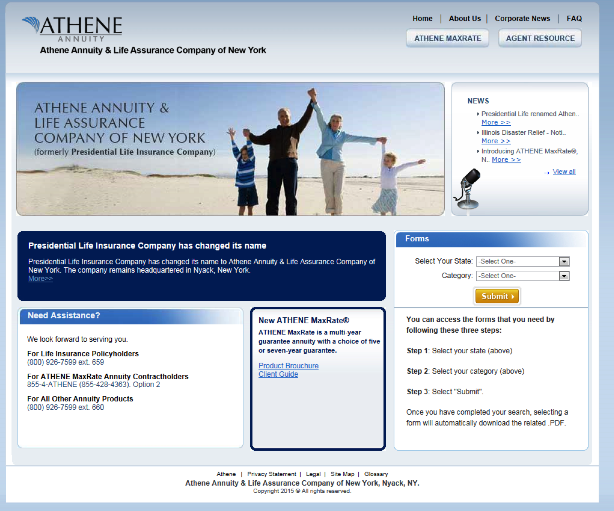 Athene Annuity of New York website, 2015