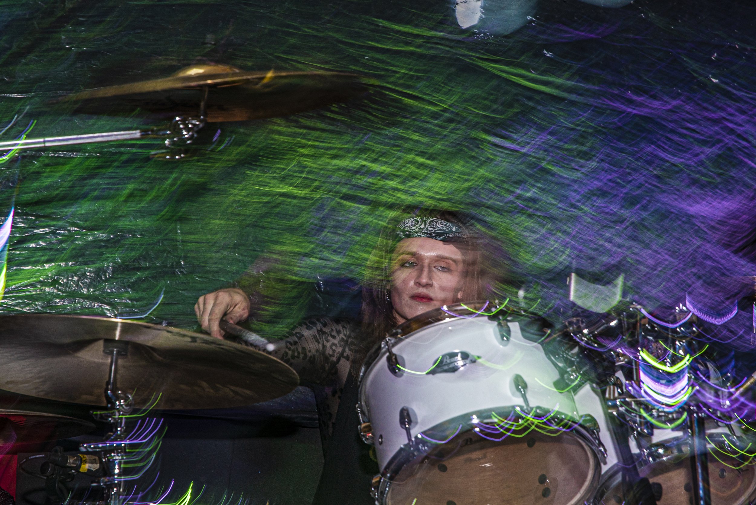  Scarlett Roxx performs at Wildwood Saloon on Saturday, January 30th, 2021. Scarlett Roxx is a band modeled on and influenced by eighties hair metal. (Tate Hildyard/ The Daily Iowan) 