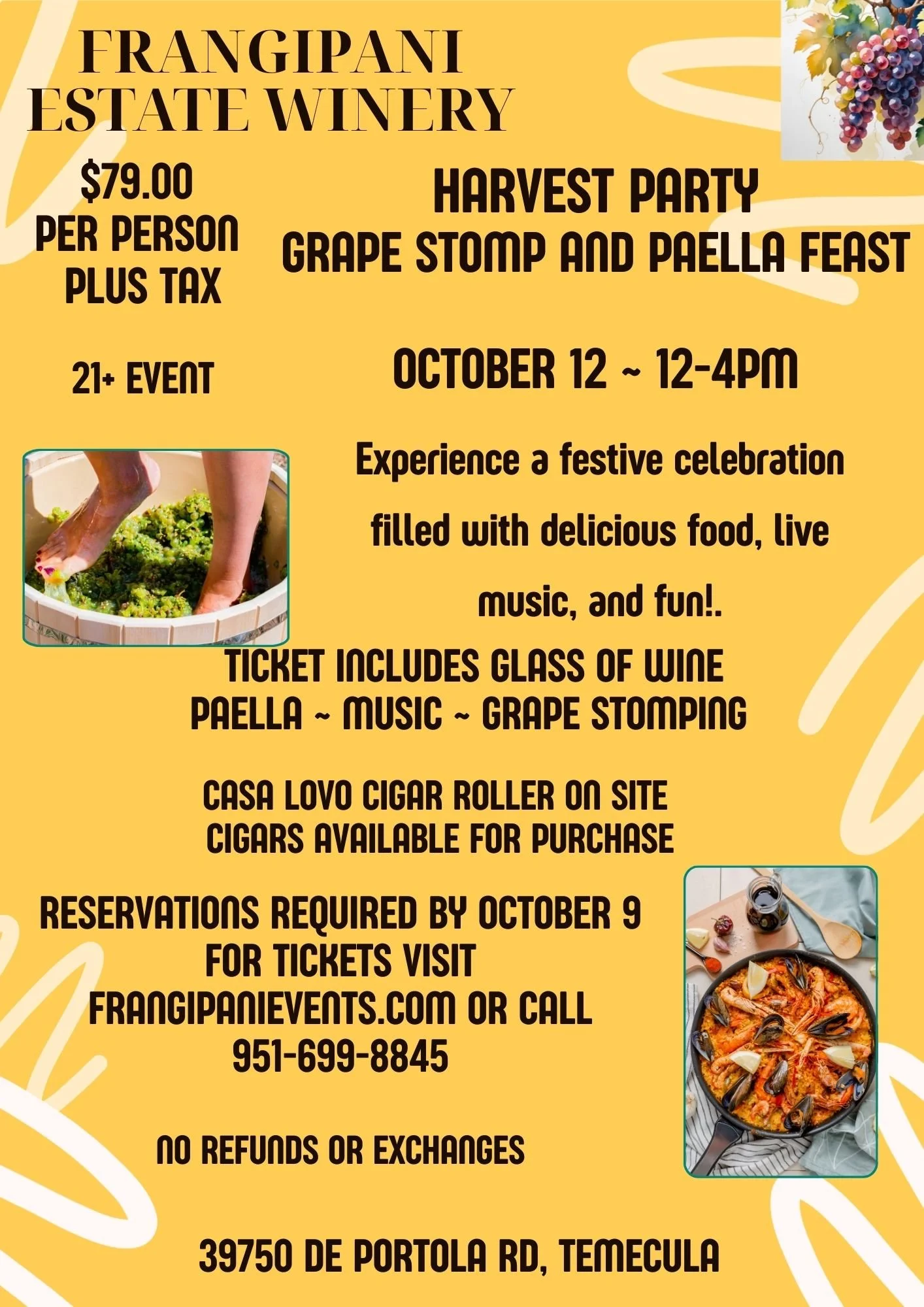 Harvest Party Grape Stomp & Paella Feast