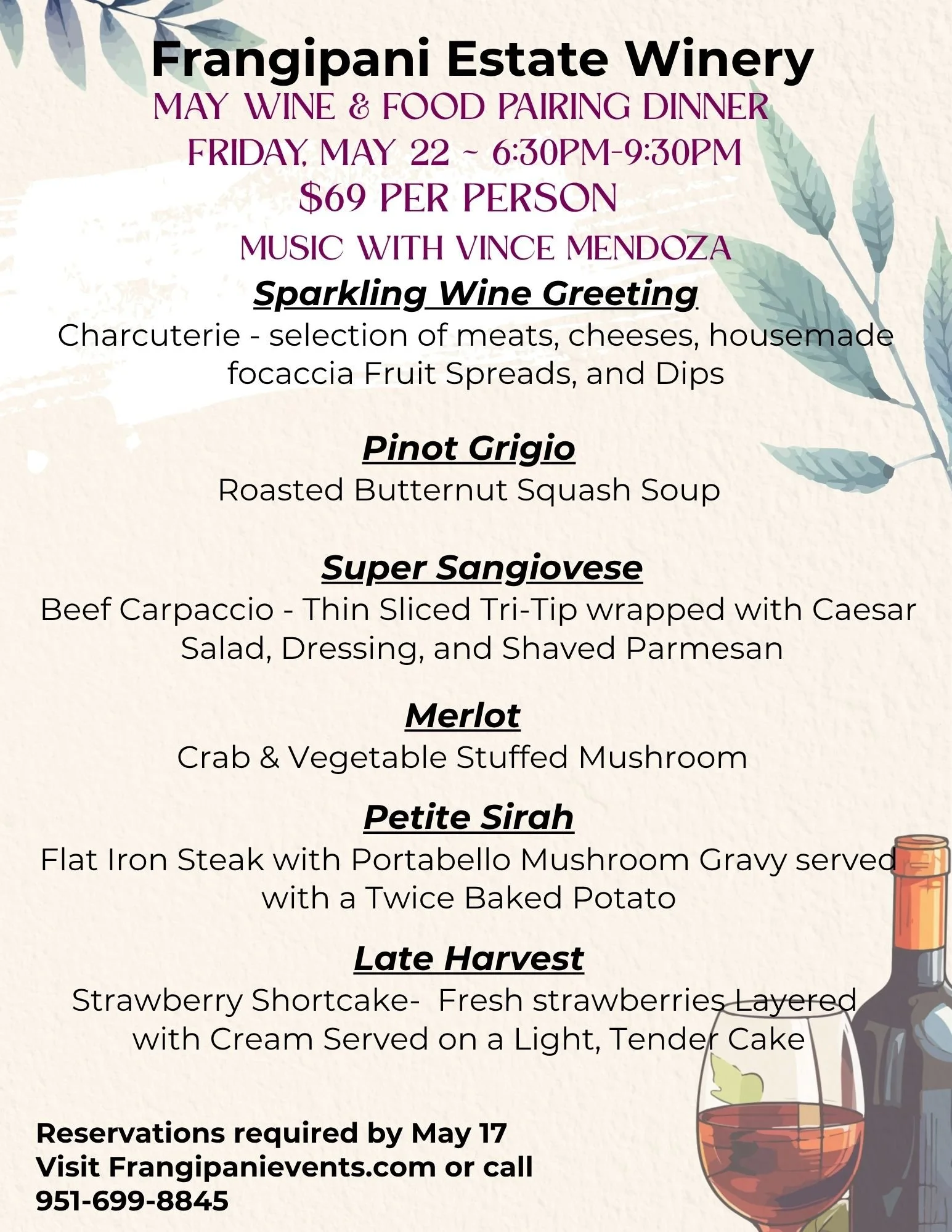 May Wine & Food Pairing Dinner