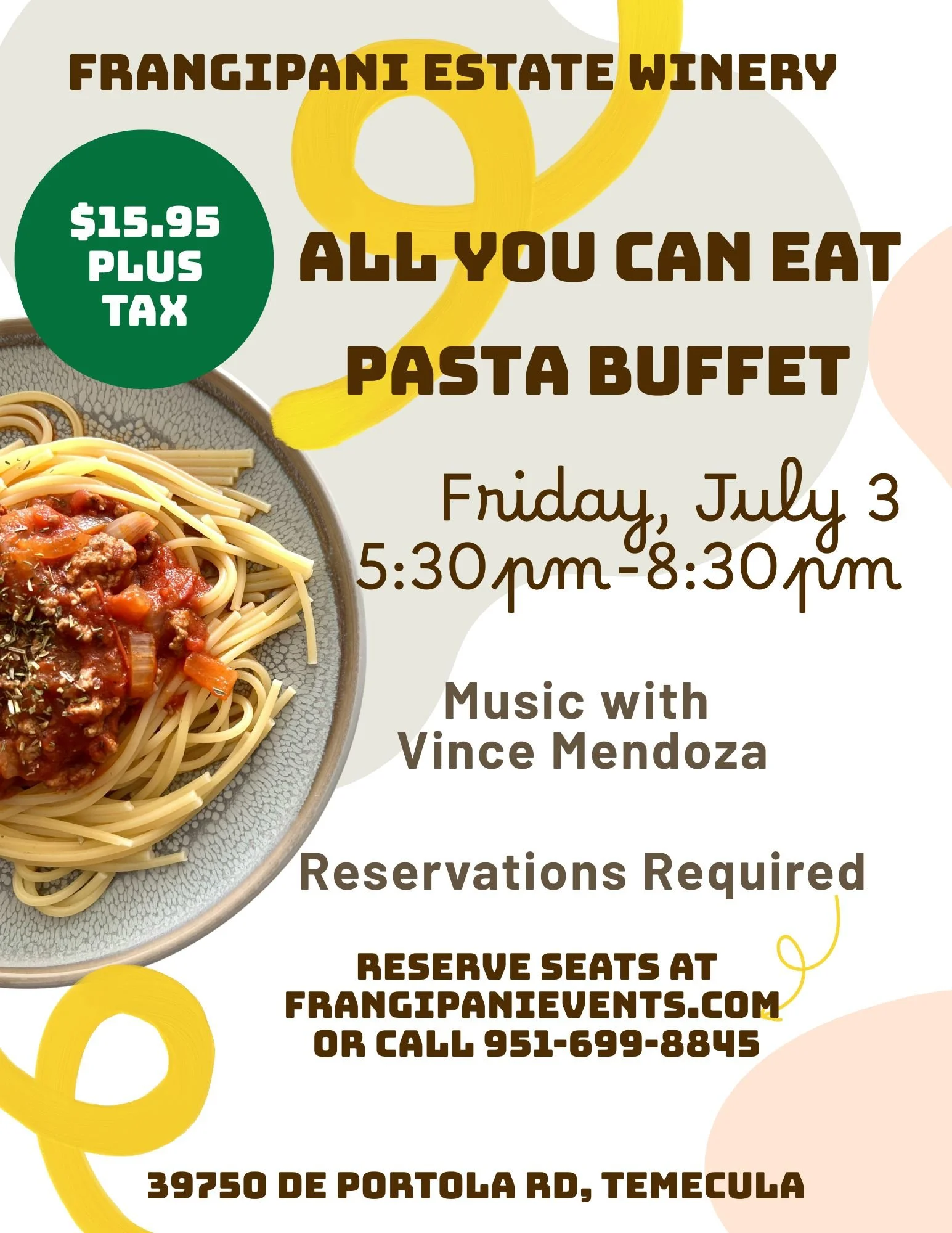 All you can eat Pasta Buffet