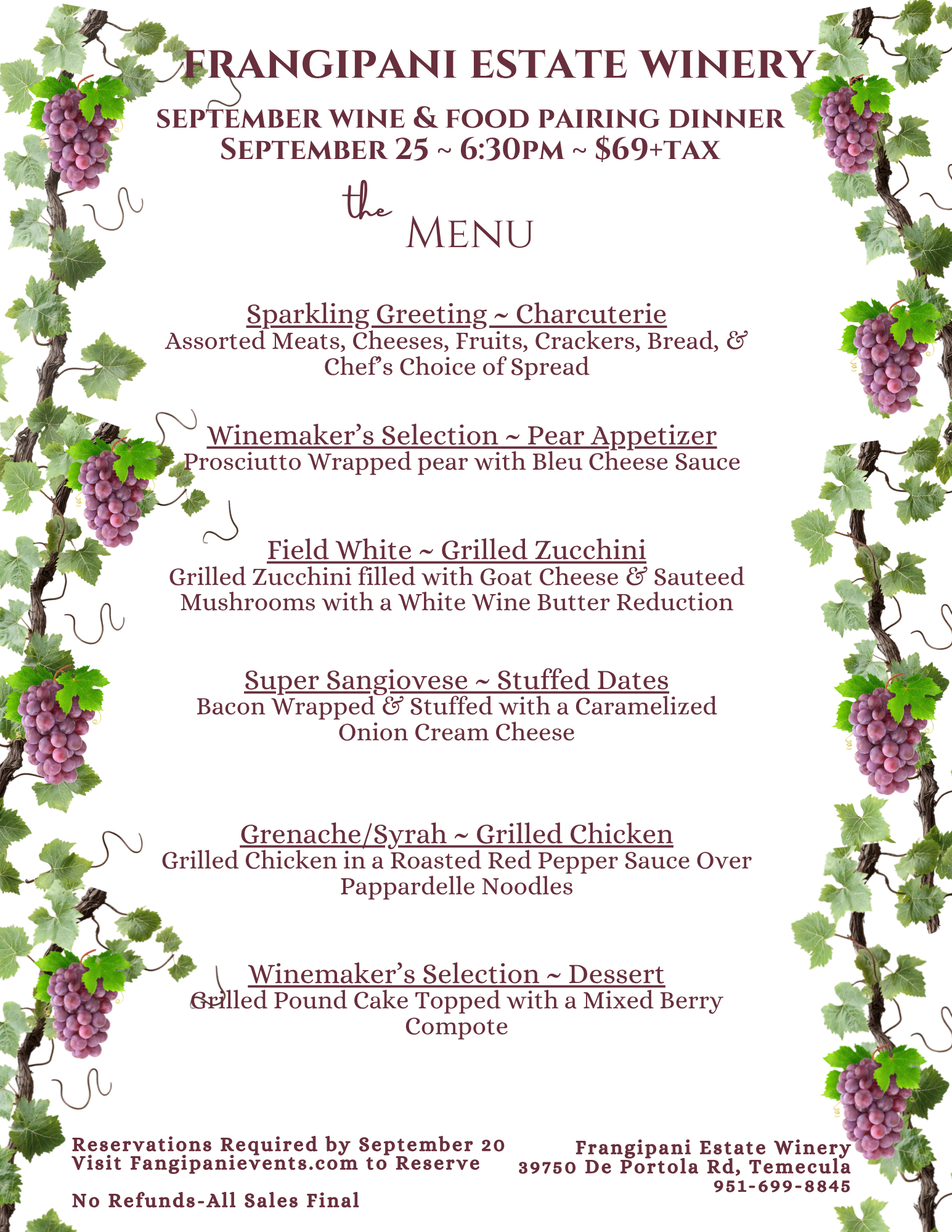 September Food & Wine Pairing