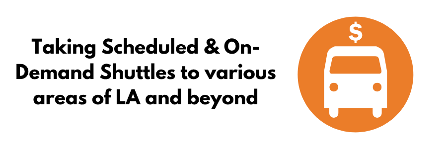 Title of the section and symbol for scheduled and on-demand shuttle services from LAX airport