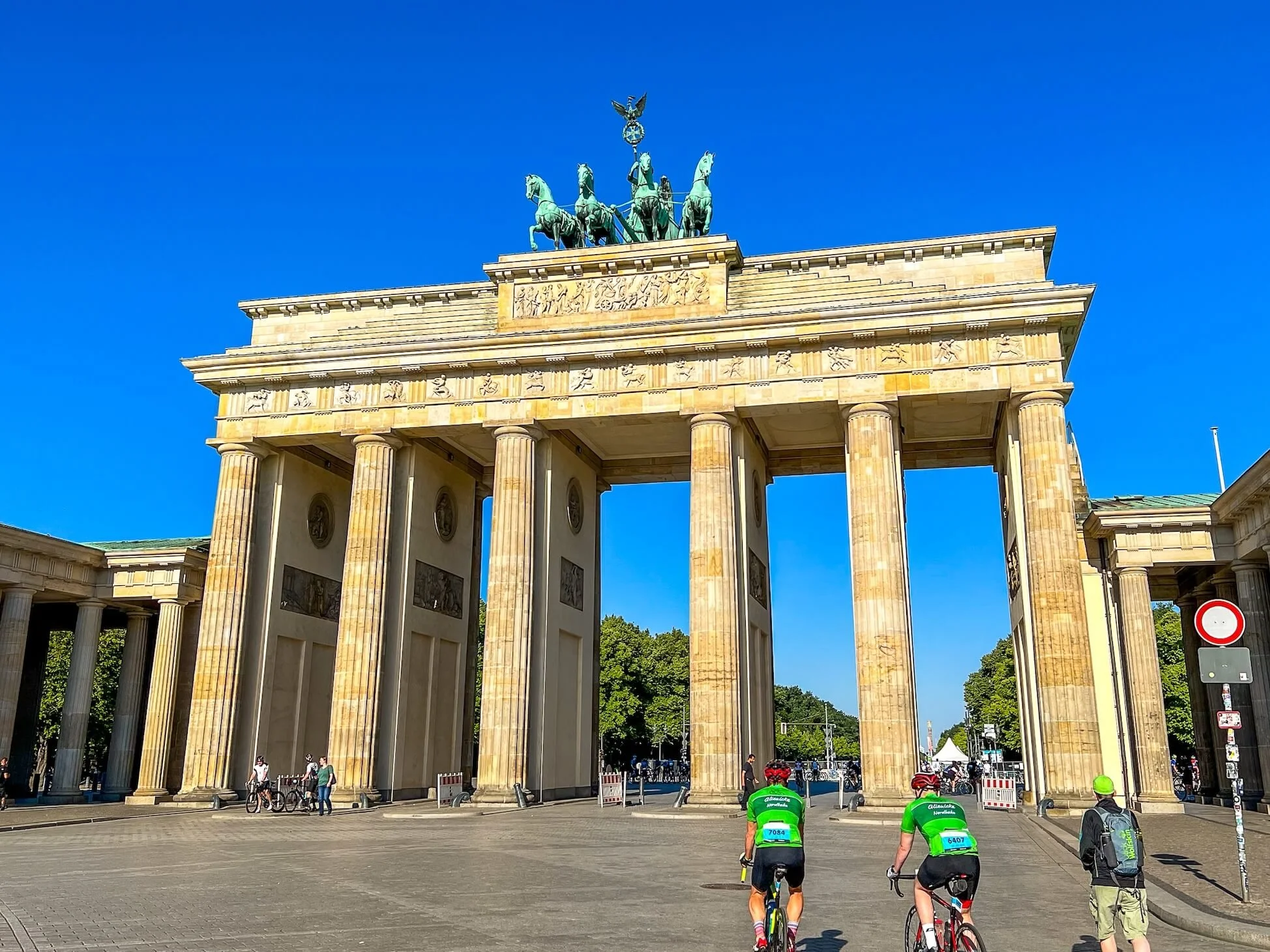 Historic City Gate with bike riders in the front