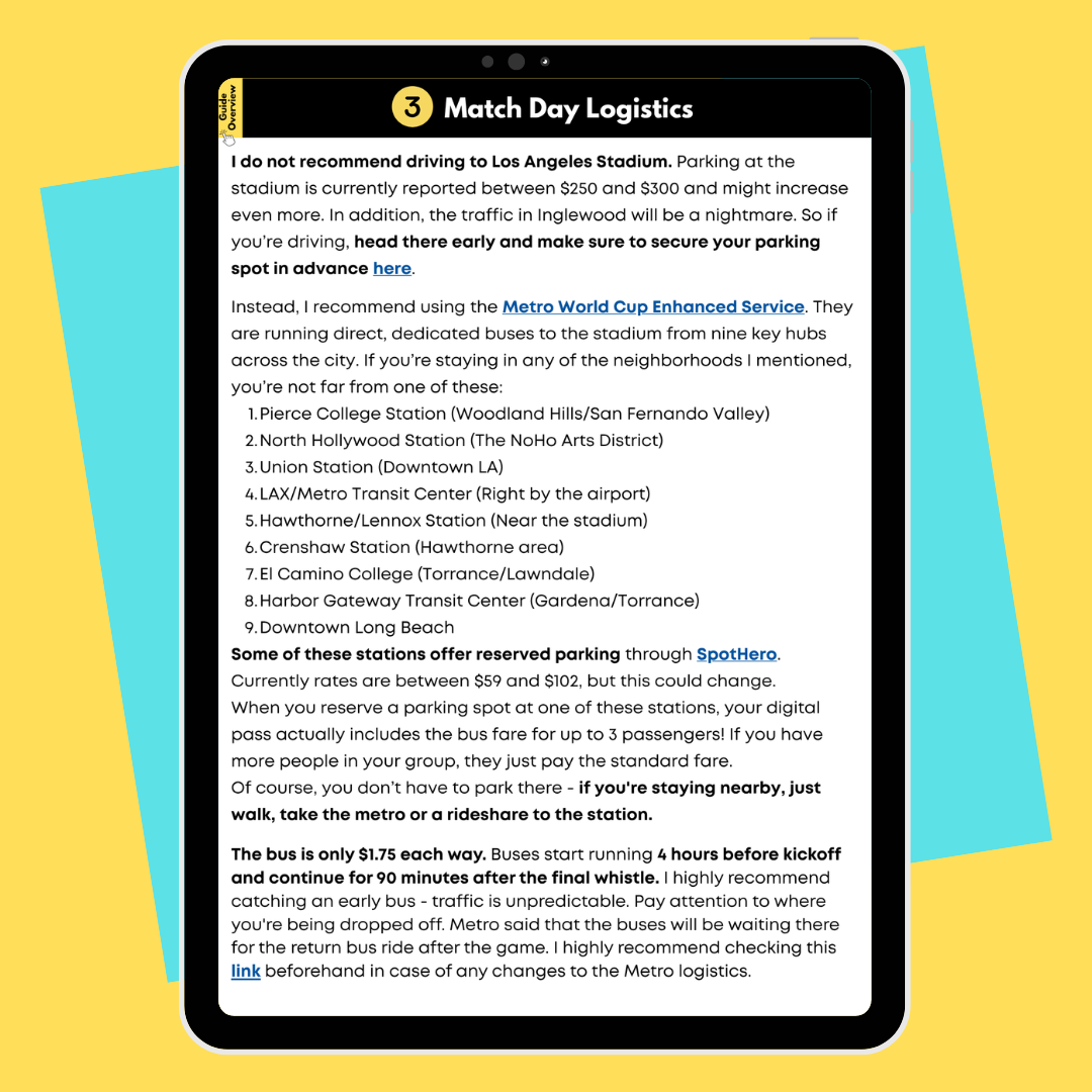 Preview of World Cup in LA 2026 PDF by Trip Tips with Chris-Logistics.png