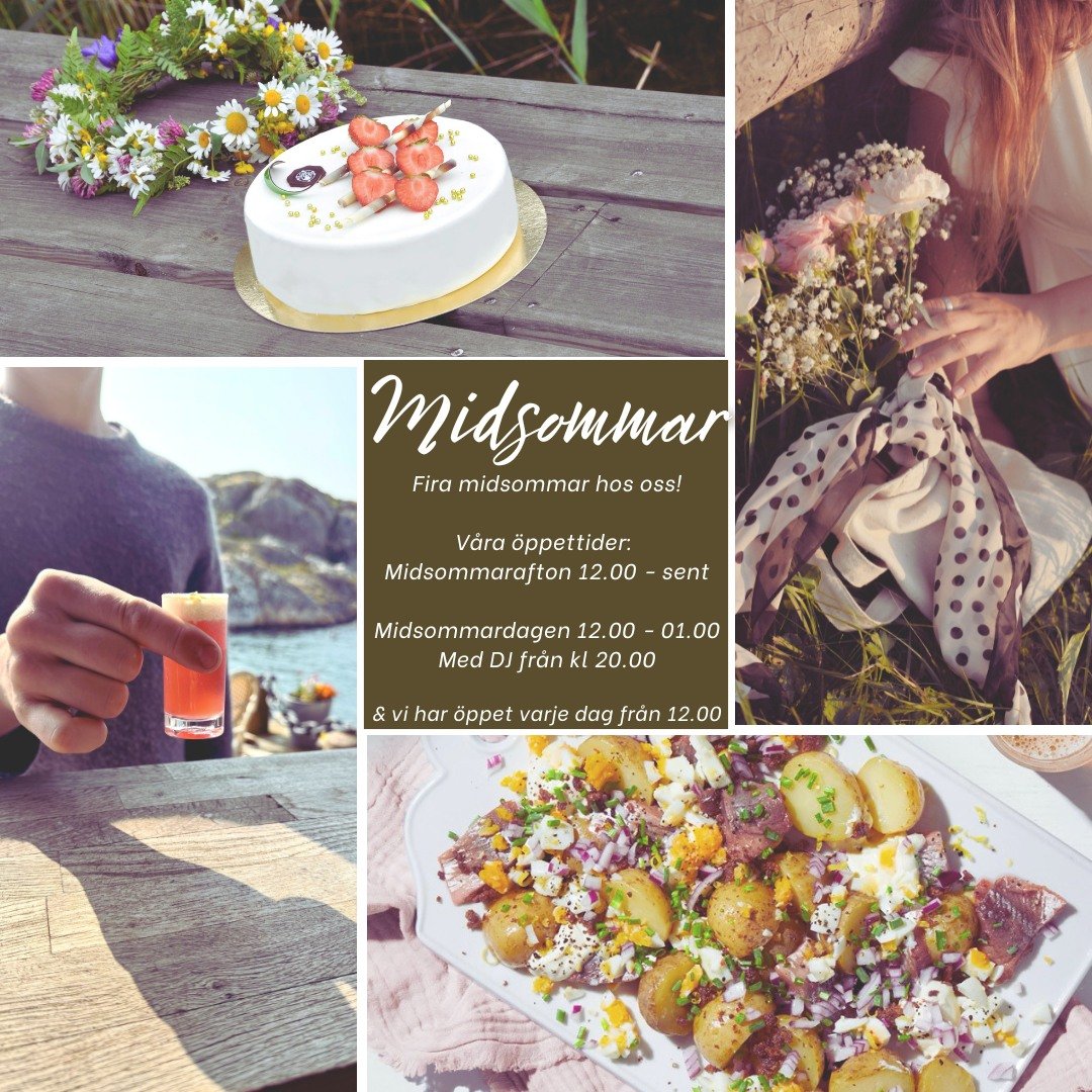 🌸 Vi har &ouml;ppet p&aring; midsommar! 🌸

Fira midsommar med oss &ndash; hela helgen serverar vi en midsommar klassiker!
Matjesill med f&auml;rskpotatis, v&auml;sterbottensost, gr&auml;ddfil, r&ouml;dl&ouml;k, brynt sm&ouml;r och dill. 

Och vi ha