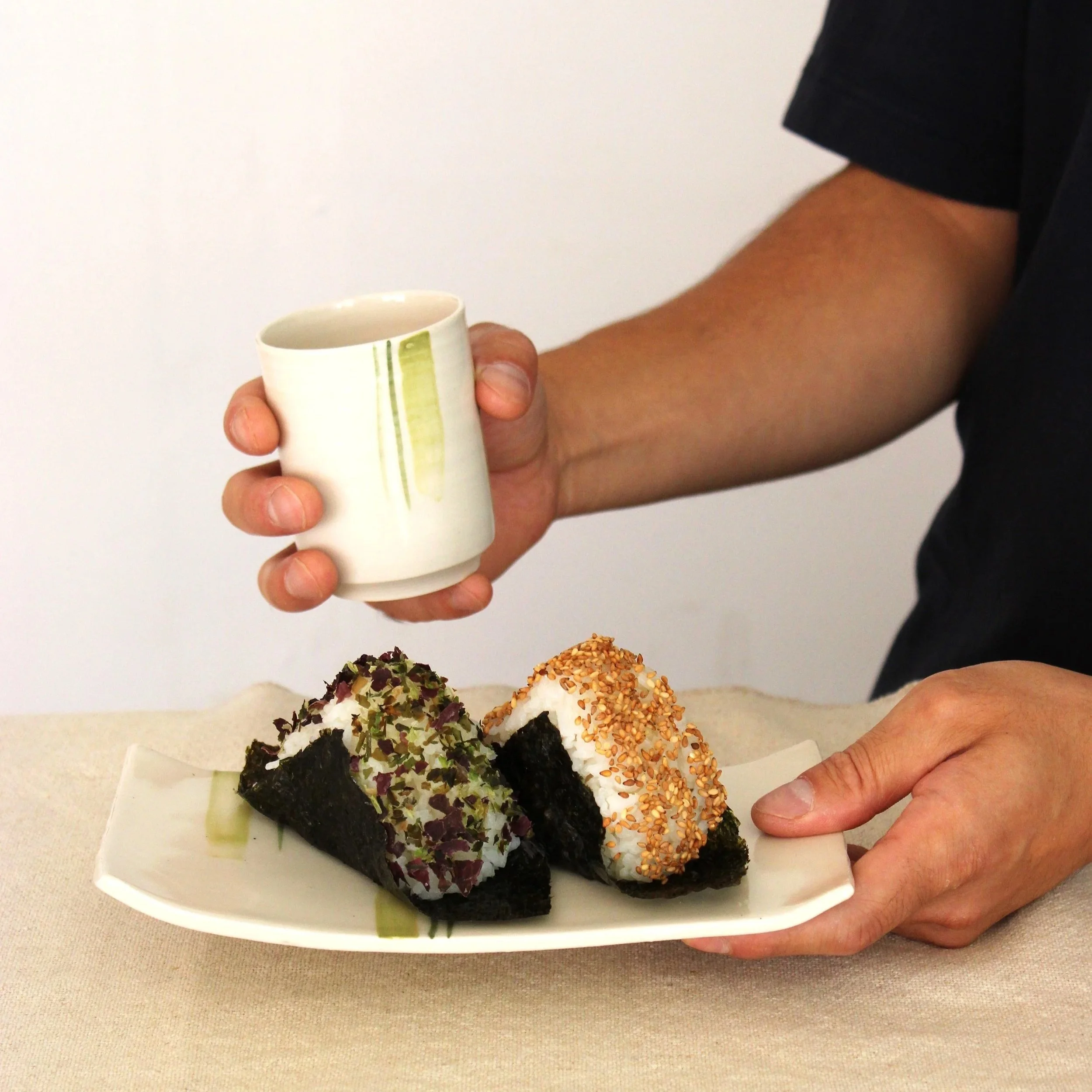 Onigiri event ceramics - cup + plate