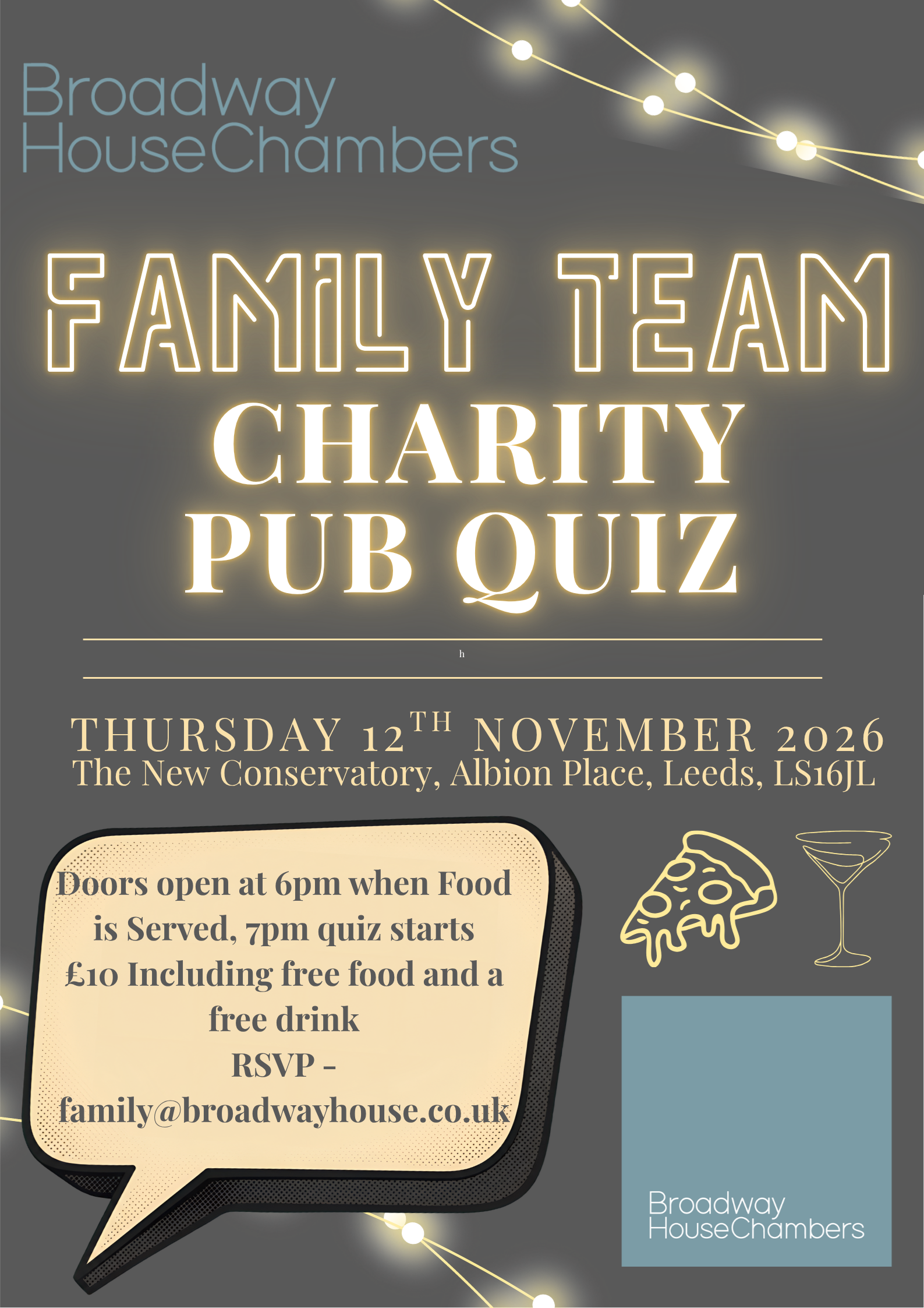 Family Team Charity Pub Quiz
