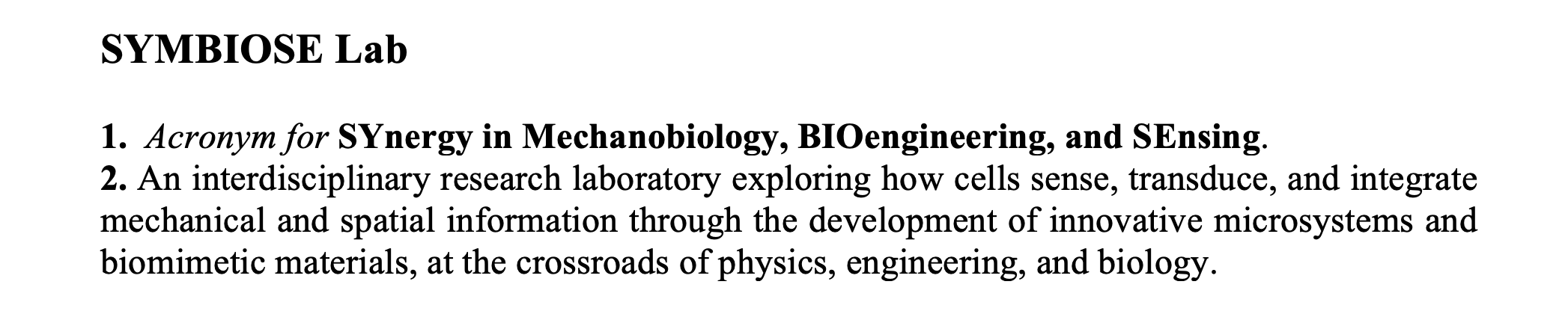 SYMBIOSE Lab University of Mons mechanobiology biomaterials Belgium