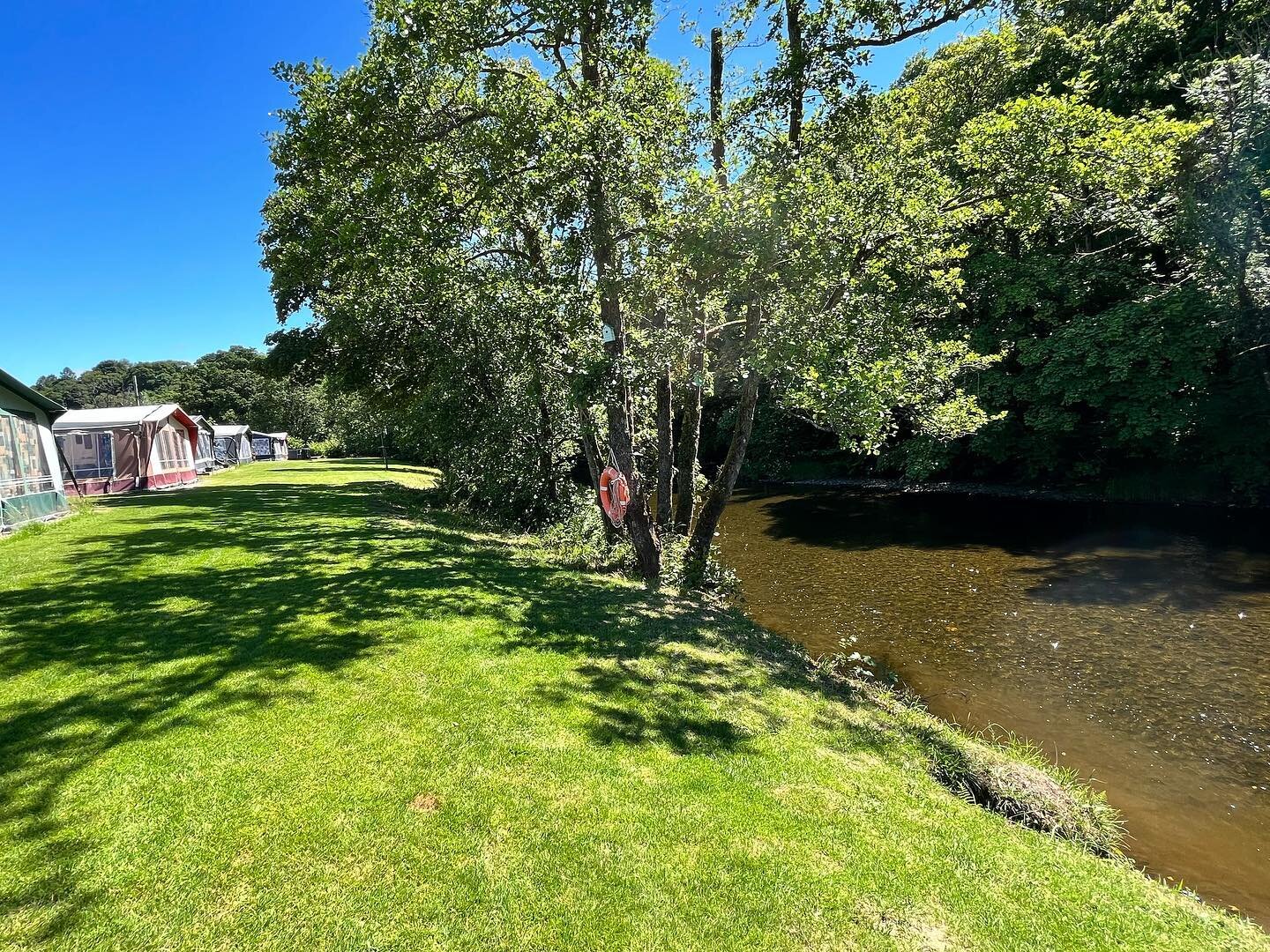 Summer has arrived in perfect timing for the weekend 🌼☀️

The river bank always looks so beautiful &amp; tranquil 🕊

#riversidecaravanandcampingpark #riverside #llangammarchwells #beautiful #beautifulscenery #bluesky #trees #nature #tranquility #pe