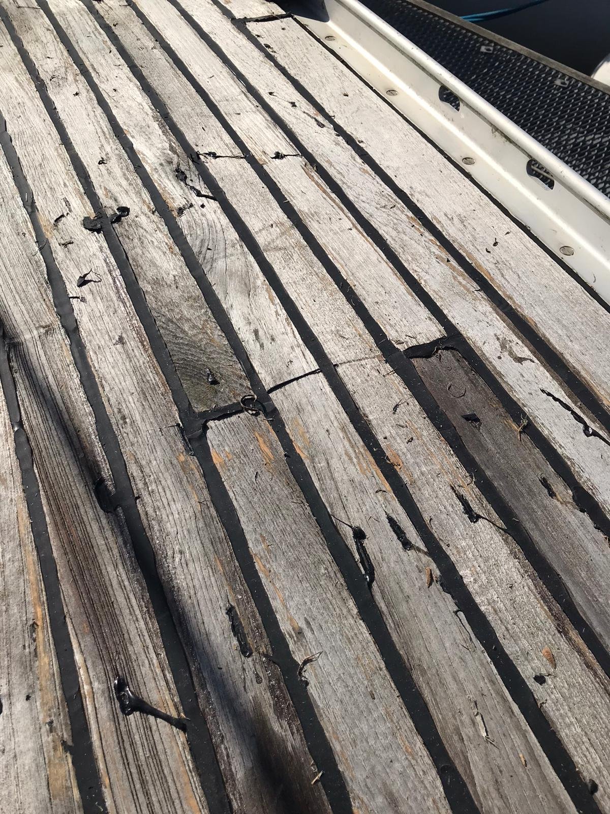 Teak Deck caulking replacement and repairs — Oxley Marine Boatbuilder