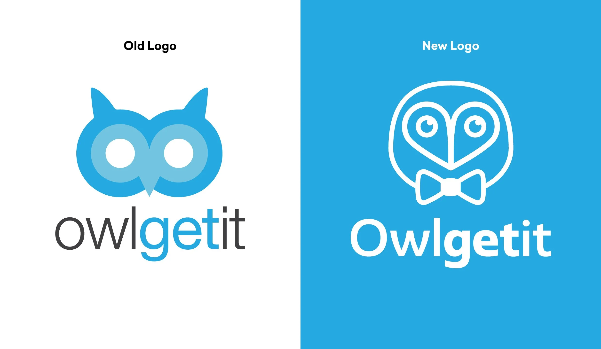 The old and new logos of OwlGetIt