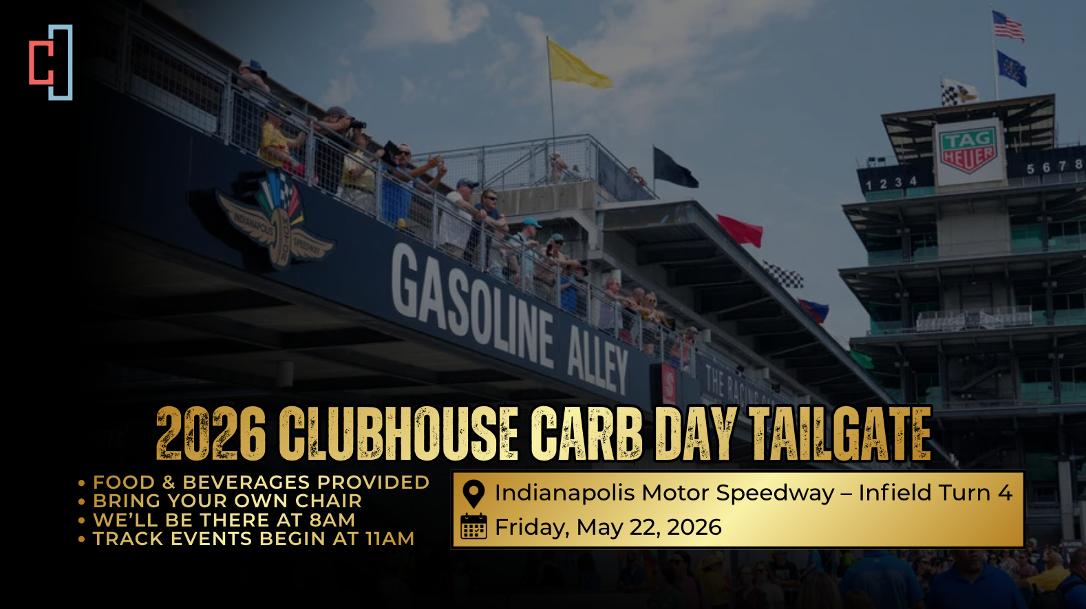 Clubhouse Carb Day Tailgate