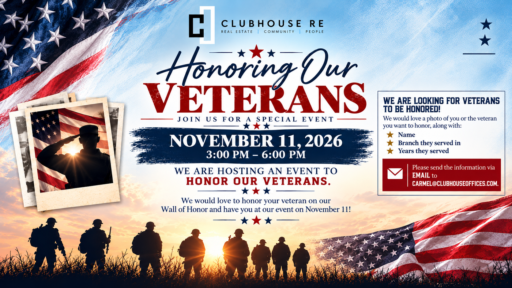 Clubhouse Veteran’s Day Social