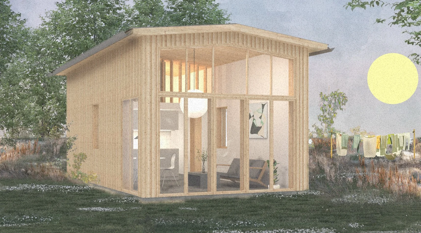 Komplementsbostadshus. Attefallare. Stockholm.