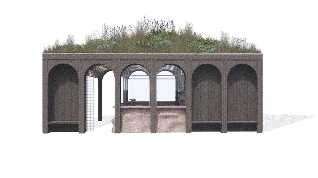 A kiosk and bar. Submission to a competition for a new kiosk in Brunnsparken, Göteborg.